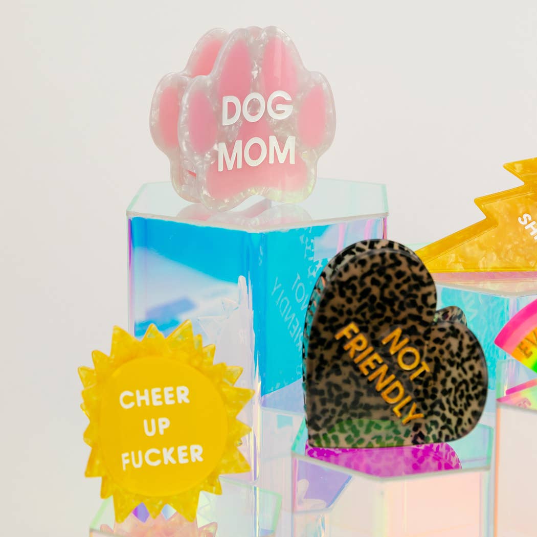 Not Friendly - Heart - Acetate Hair Claw Clip