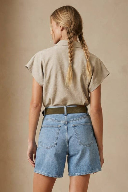 Soft Matte Drop Shoulder Blouse