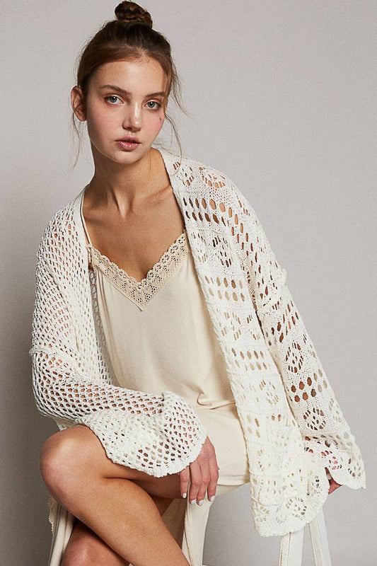 Ivory Open Knit Cardigan