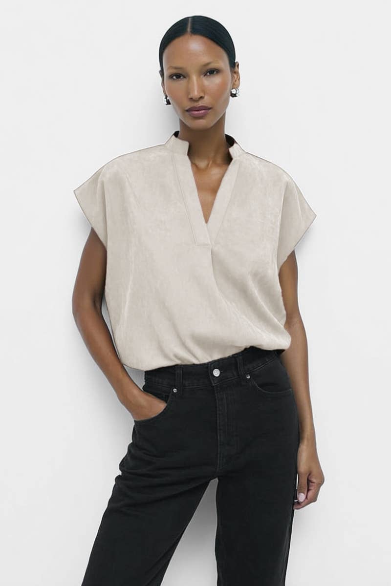 Soft Matte Drop Shoulder Blouse