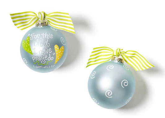 For This Child Glass Ornament - Blue