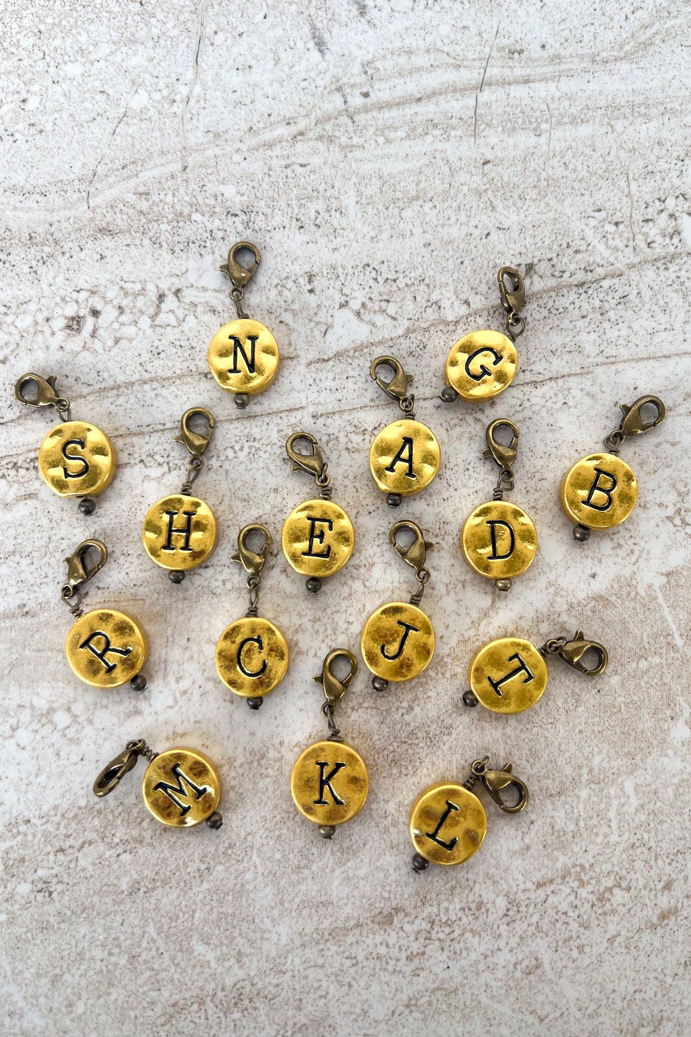 Dylan Collective Vintage Gold Circle Letter Charms