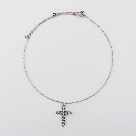 Maria Cross Necklace Silver