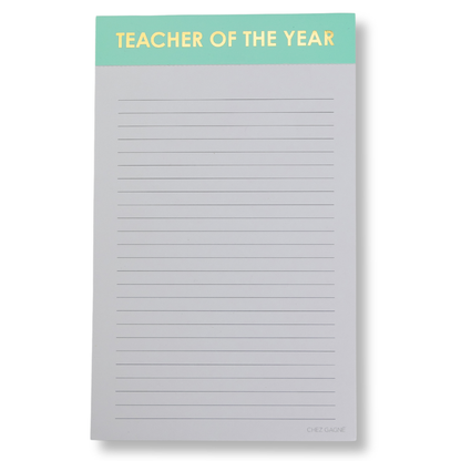 Teacher Of The Year - Lined Notepad - Light Blue - 65 perforated pages - 5x8
