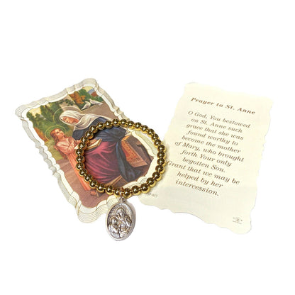 Saint Anne Prayer For Mothers Gold Bracelet