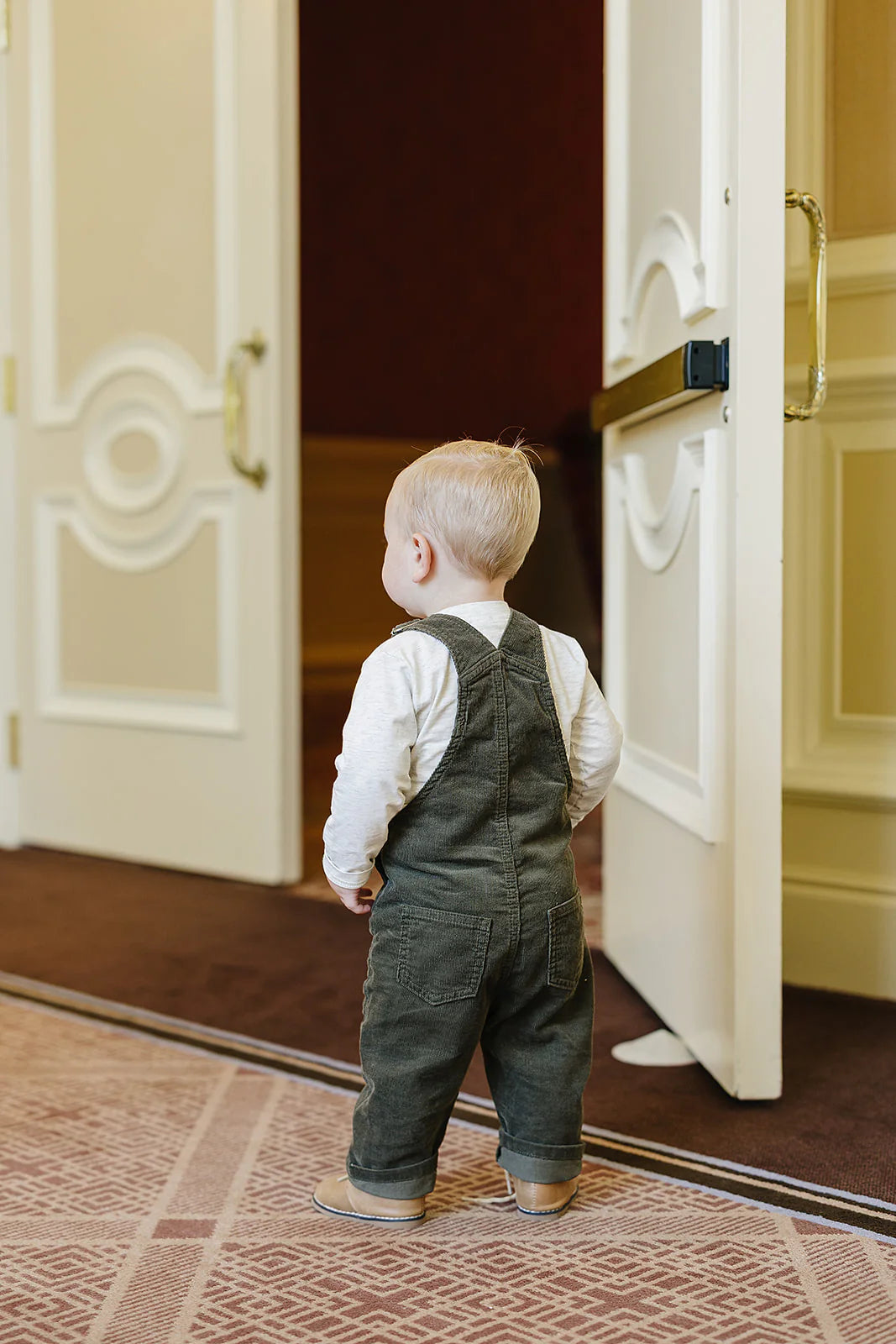 Green Corduroy Overalls Set