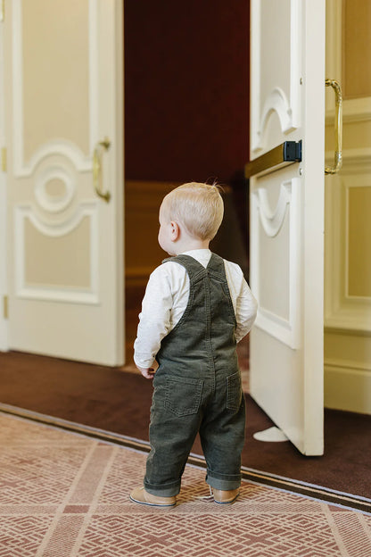 Green Corduroy Overalls Set