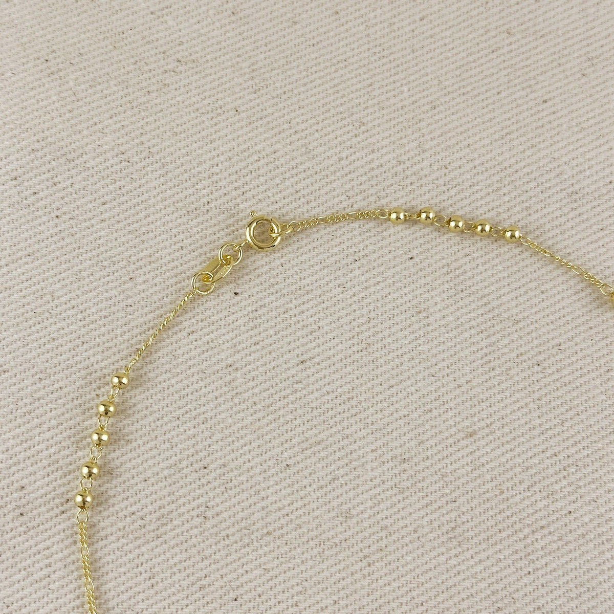 18k gold filled CZ Lady of Grace rosary necklace view 5