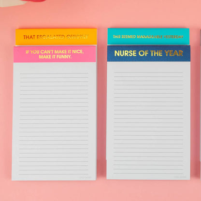 Nurse of the Year - Lined Notepad, To-Do List, Nurse Gift