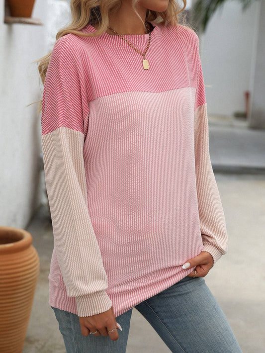 Twist Strip Color Block Long Sleeve