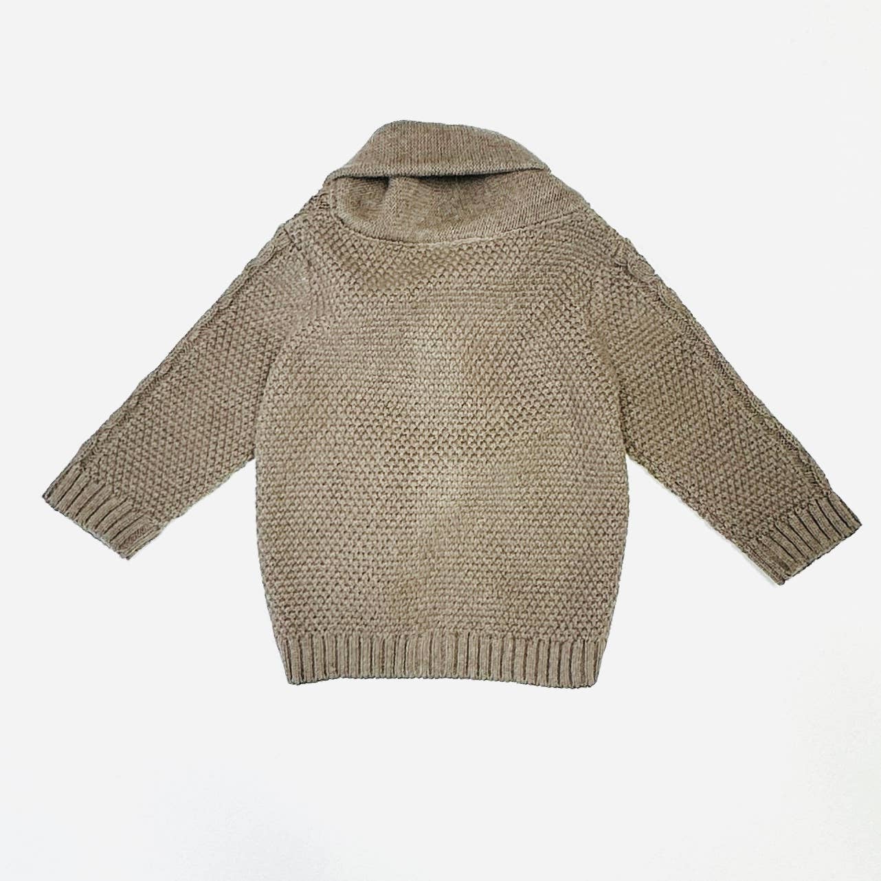 Shawl Collar Knit Cardigan - Cocoa Heather