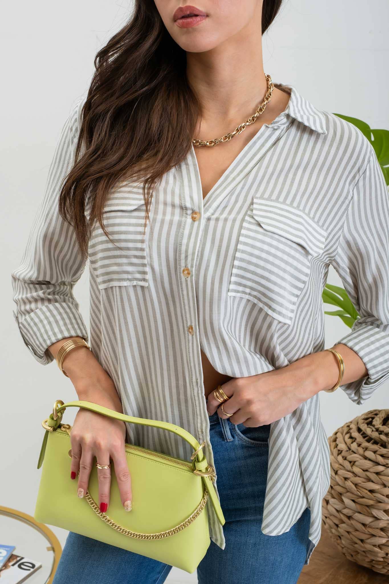 Striped Collared Button Down