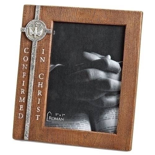 Confirmation Frame with Silver Icon (5x7); Wood Style