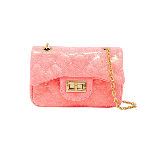 Pink Lemonade Classic Quilted Sparkle Mini Purse