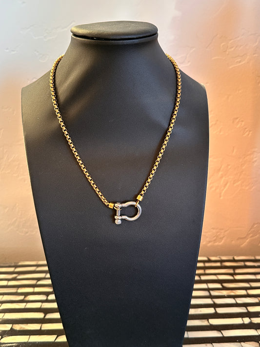 Hannah Mixed Metal Horse Bit Necklace