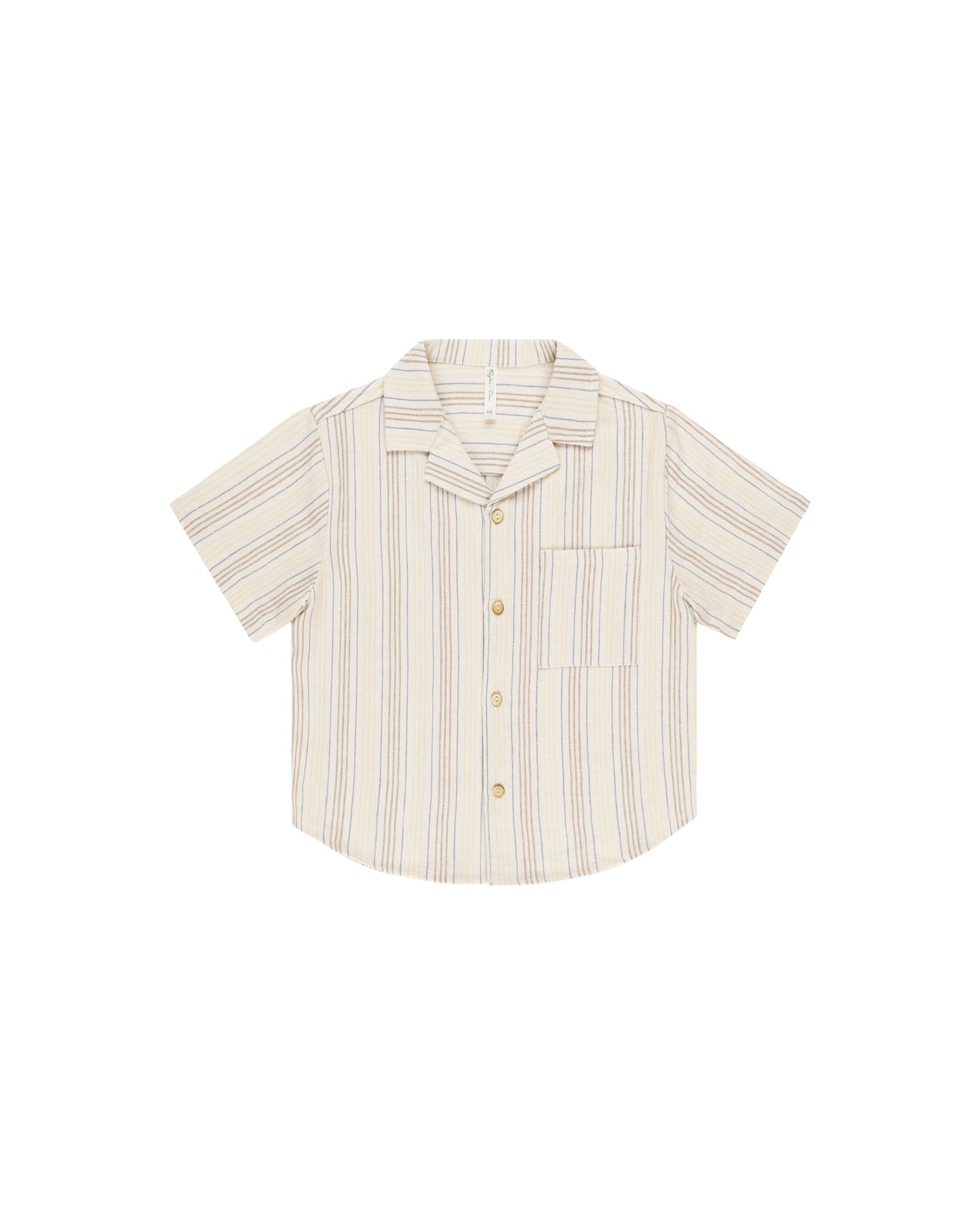 Lapel Collar Summer Stripe Shirt