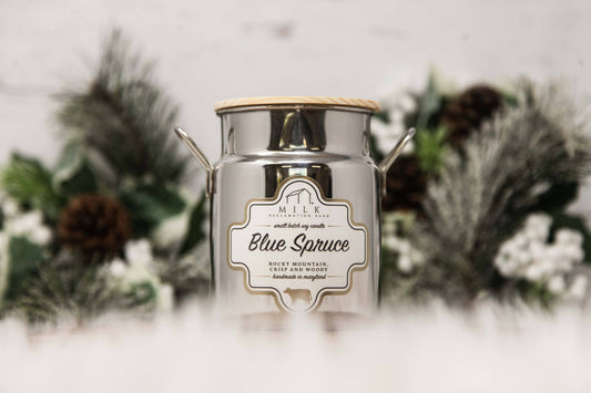 Milk Churn Candle - Blue Spruce