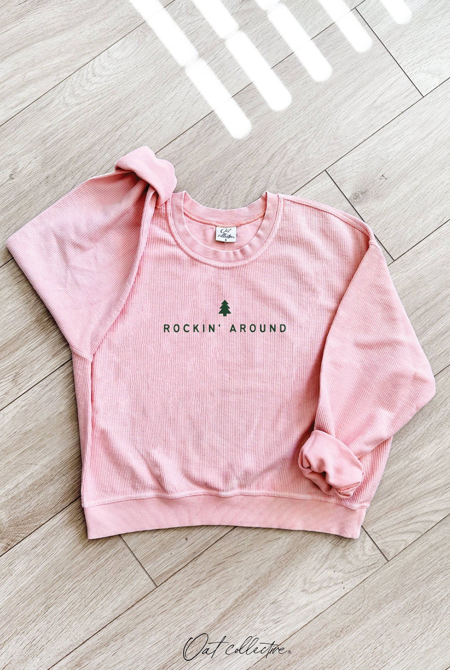 ROCKIN' AROUND Cropped Thermal Vintage Pullover
