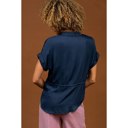 Button Up Shirt With Self Belt