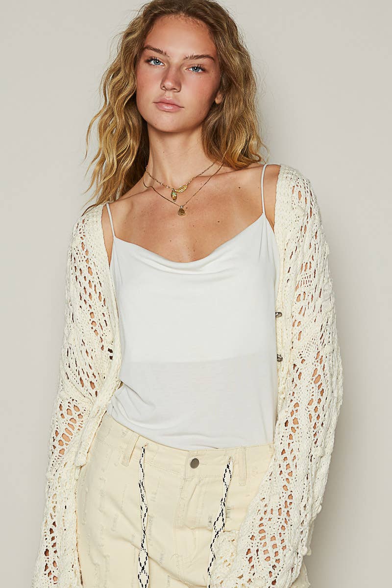 Open Weave Knit Cardigan