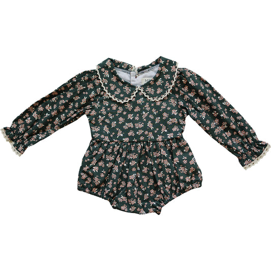 Olive Bloom Bubble Romper