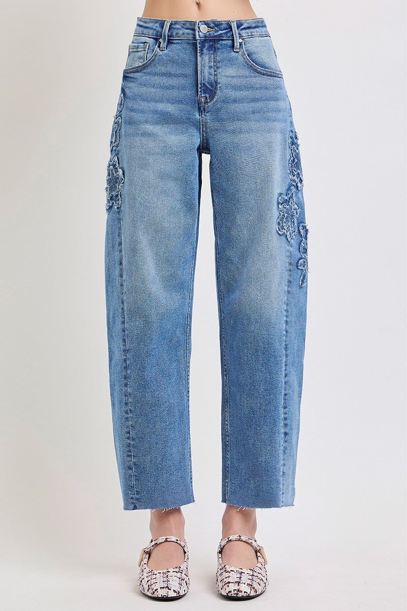 Risen slouchy crop barrel jeans styled outfit