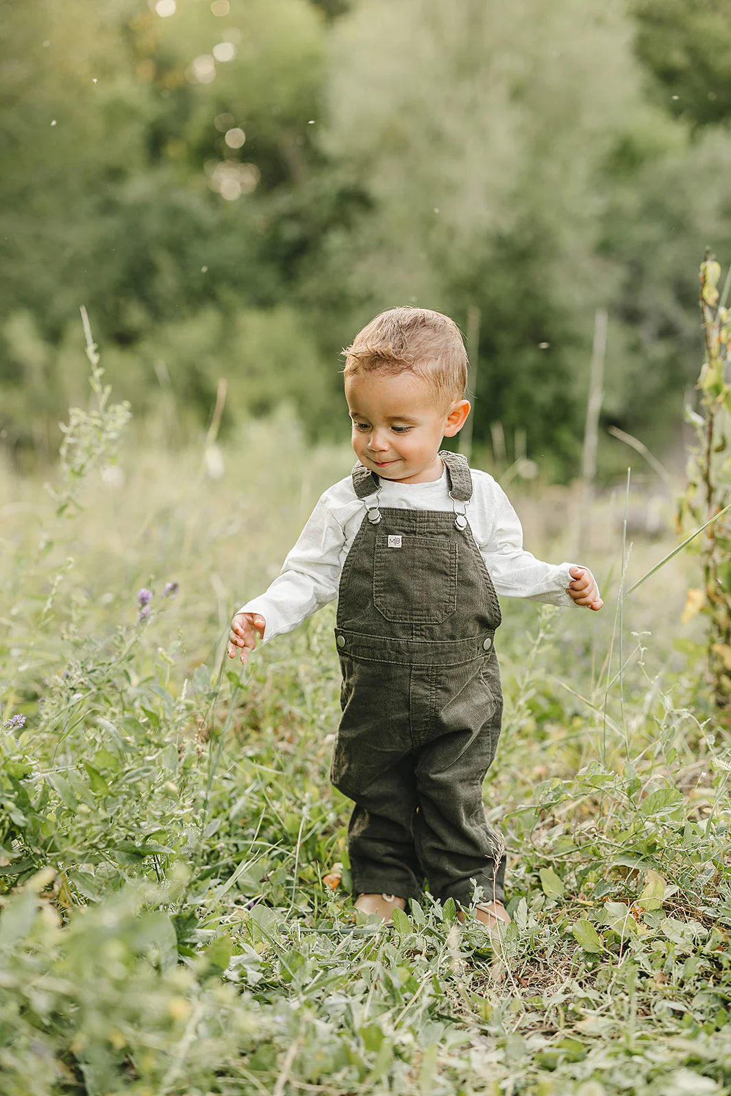 Green Corduroy Overalls Set
