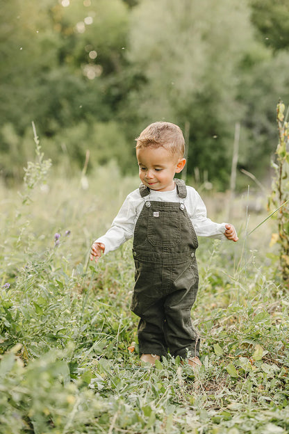 Green Corduroy Overalls Set