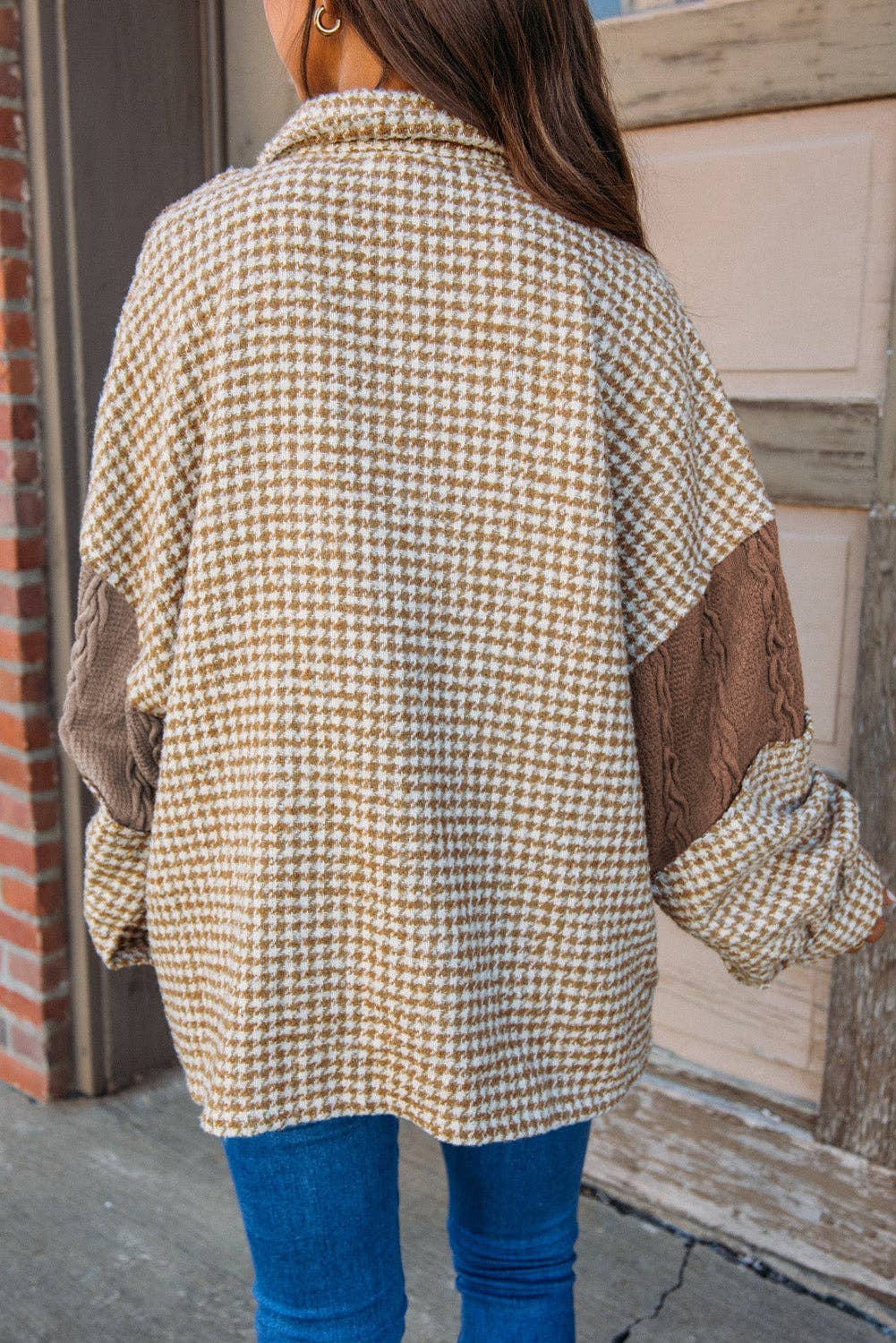 Houndstooth Patchwork Shacket