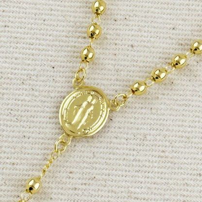 18k Gold Filled 3.3mm Rosary Necklace