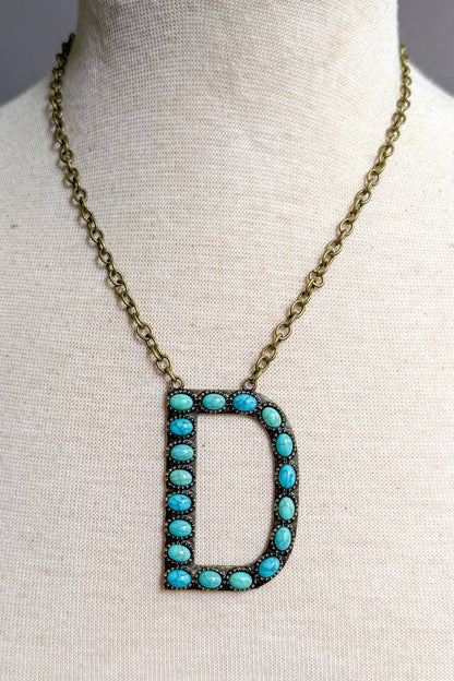 Blaze Initial Necklace- Bronze