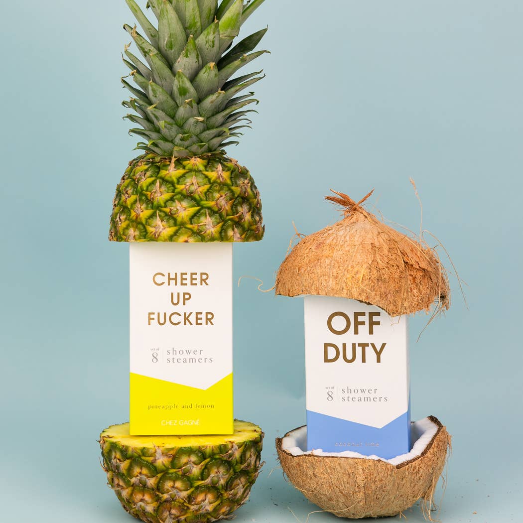 Cheer Up Fucker - Aromatherapy Shower Steamers - Pineapple Lemon - Set of 8