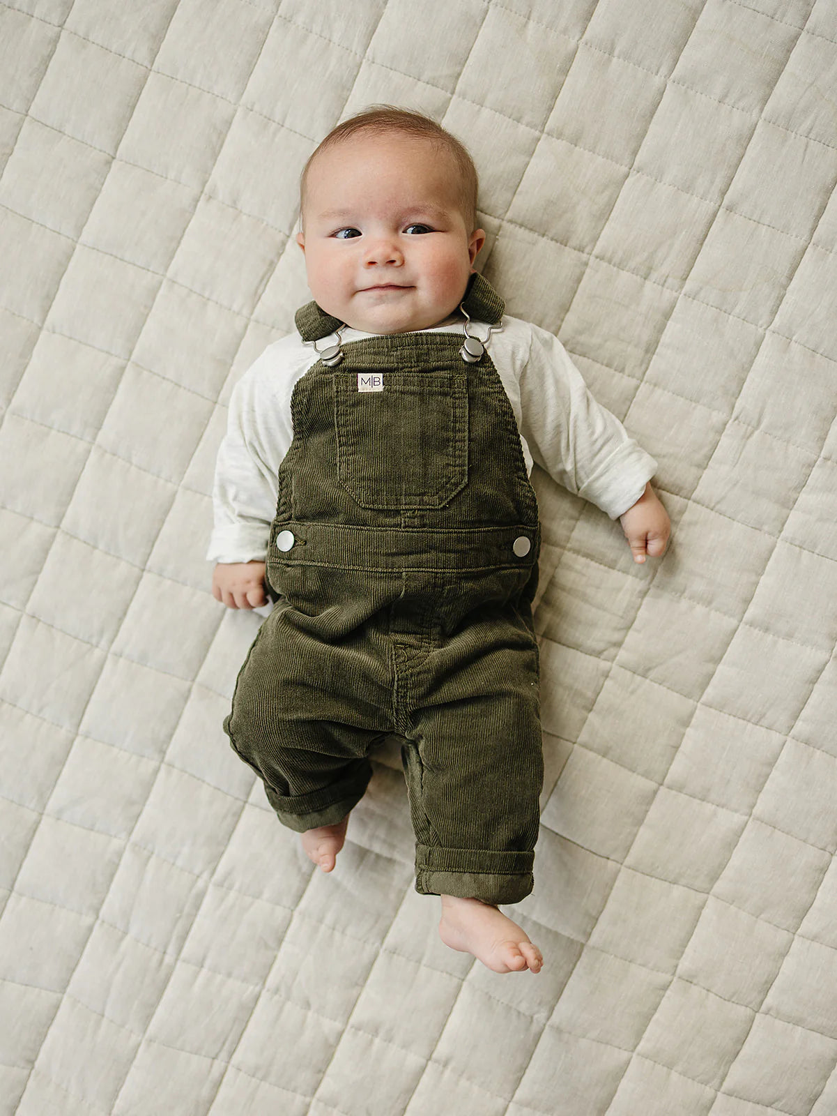 Green Corduroy Overalls Set