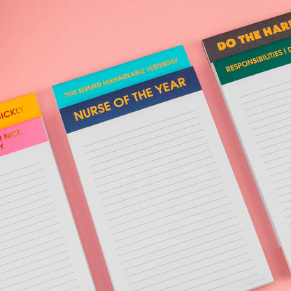 Nurse of the Year - Lined Notepad, To-Do List, Nurse Gift