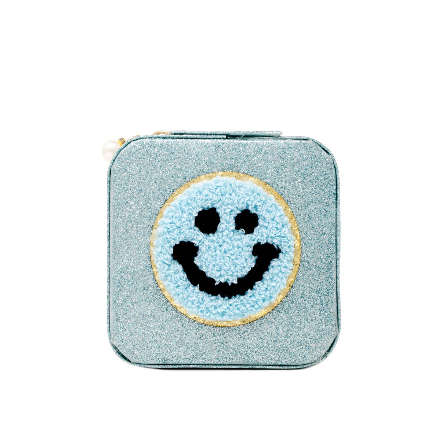 Happy Face Sparkle Jewelry Box - Teal