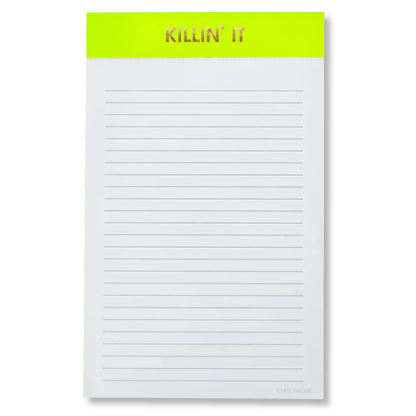 Killin' It - Lined Notepad - Neon Lemon Lime - 65 perforated pages - 5x8