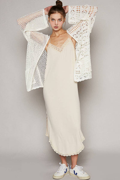 Ivory Open Knit Cardigan