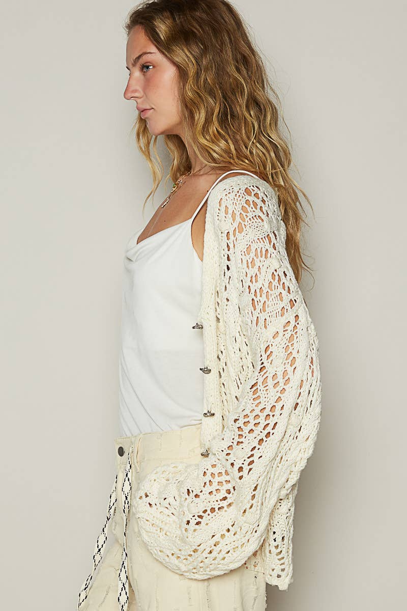 Open Weave Knit Cardigan