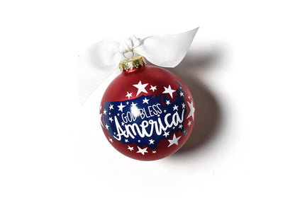 God Bless America Glass Ornament