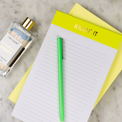 Killin' It - Lined Notepad - Neon Lemon Lime - 65 perforated pages - 5x8