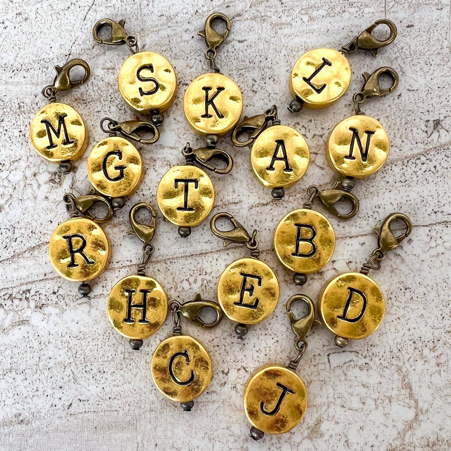 Dylan Collective Vintage Gold Circle Letter Charms