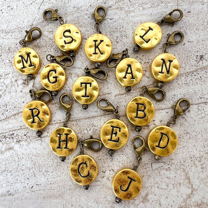 Dylan Collective Vintage Gold Circle Letter Charms