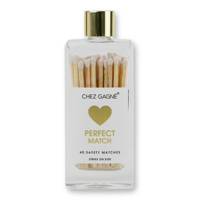 Perfect Match - Wedding/Bridal Glass Bottle Safety Matches - White