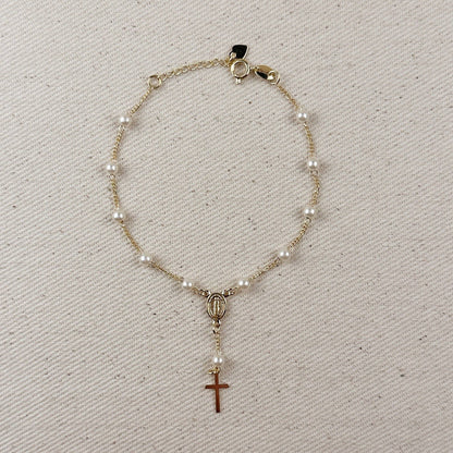 Figaro Pearl Rosary Bracelet