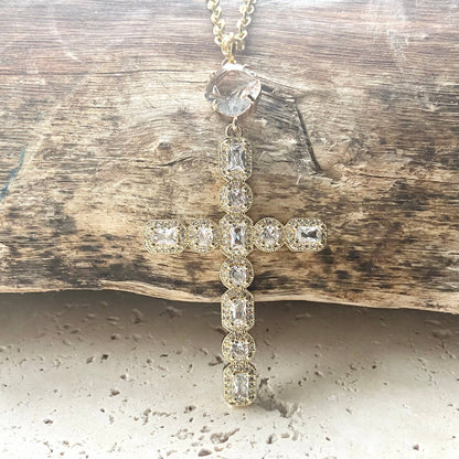 Cross Crystal Necklace Religious Jewelry Faith Boutique