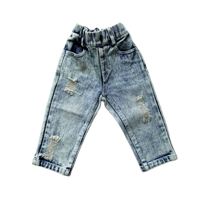 Relaxed Straight Acid Wash Denim - Light