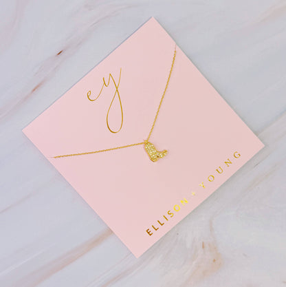 Glam Cow Girl Boot Necklace
