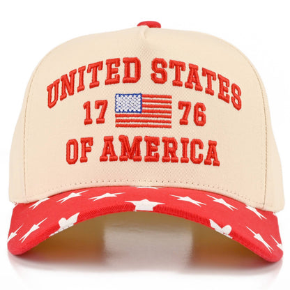 C.C UNITED STATES 1776 Letter on Two Tone Trucker Hat