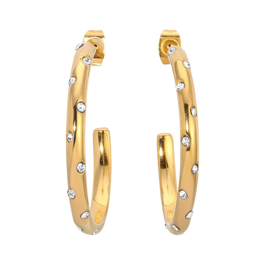 Heidi Thin Hoops with CZ