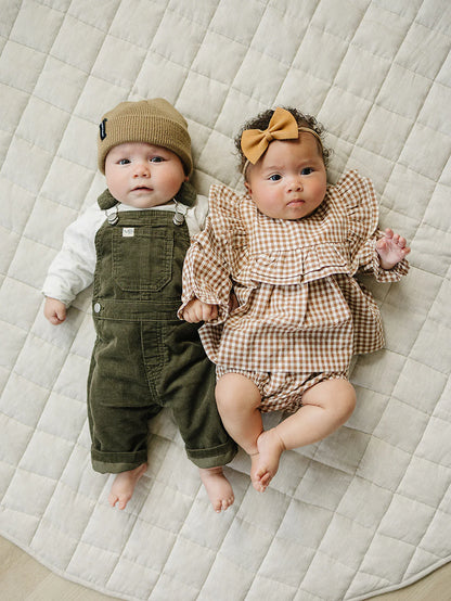 Green Corduroy Overalls Set